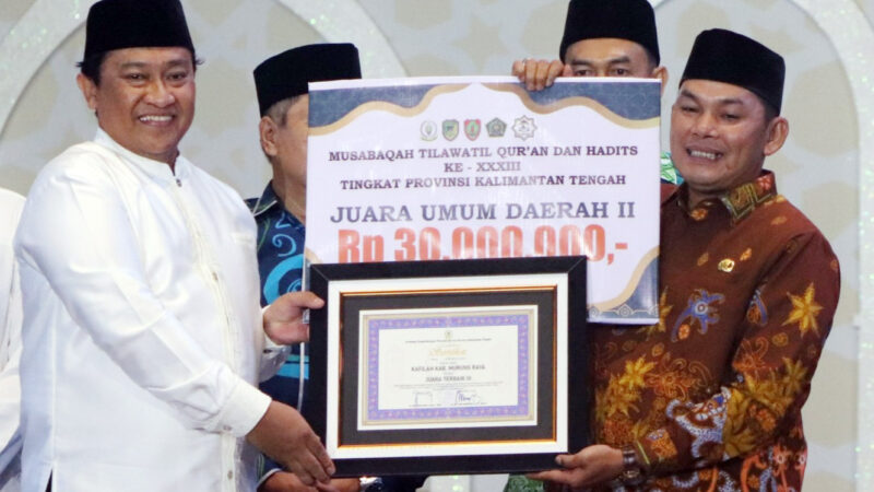 Kabuapten Murung Raya Raih Juara Umum Ketiga di Ajang MTQH XXXIII Tingkat Kalteng