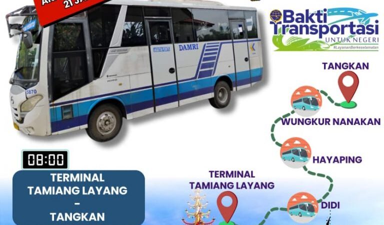 Mulai 21 Januari 2026 DAMRI Buka Trayek Bus Perintis Tamiang Layang–Tangkan