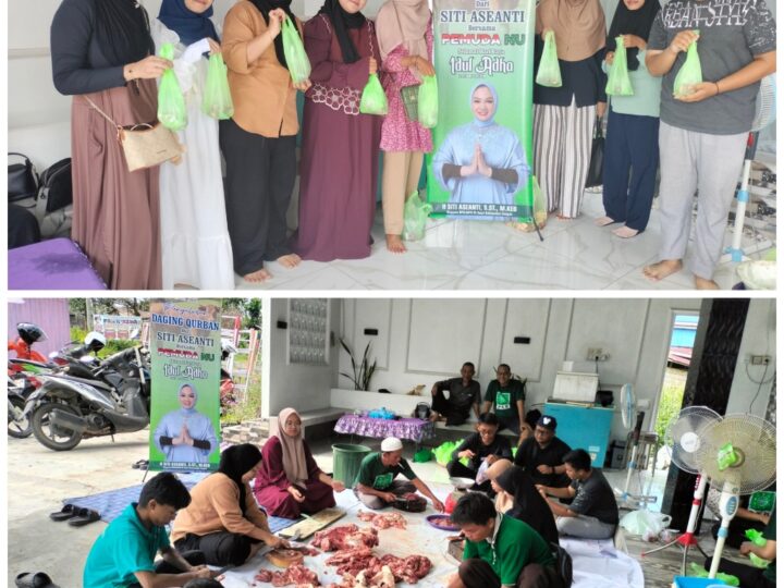 Siti Aseanti Gandeng Pemuda NU Kapuas Salurkan Daging Qurban