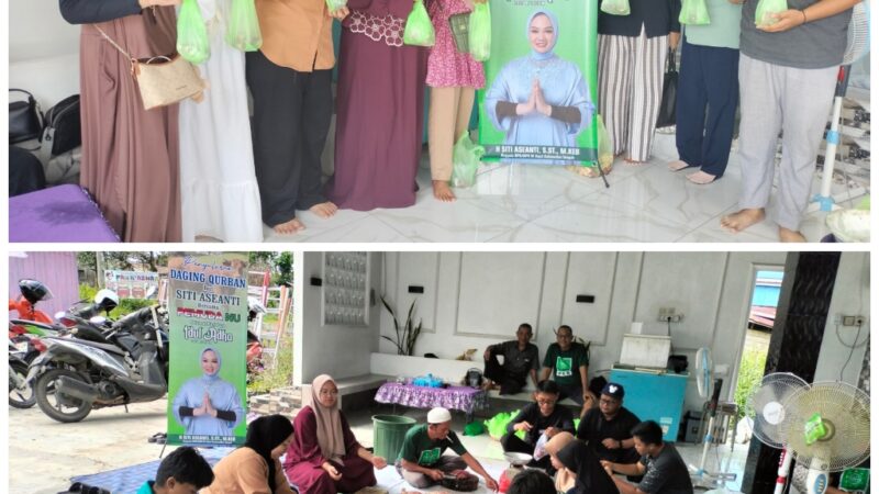 Siti Aseanti Gandeng Pemuda NU Kapuas Salurkan Daging Qurban