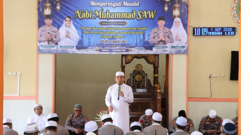 Kapolres Tanah Laut: Peringatan Maulid Nabi Momentum bagi Personel Meneladani Akhlak Rasulullah SAW